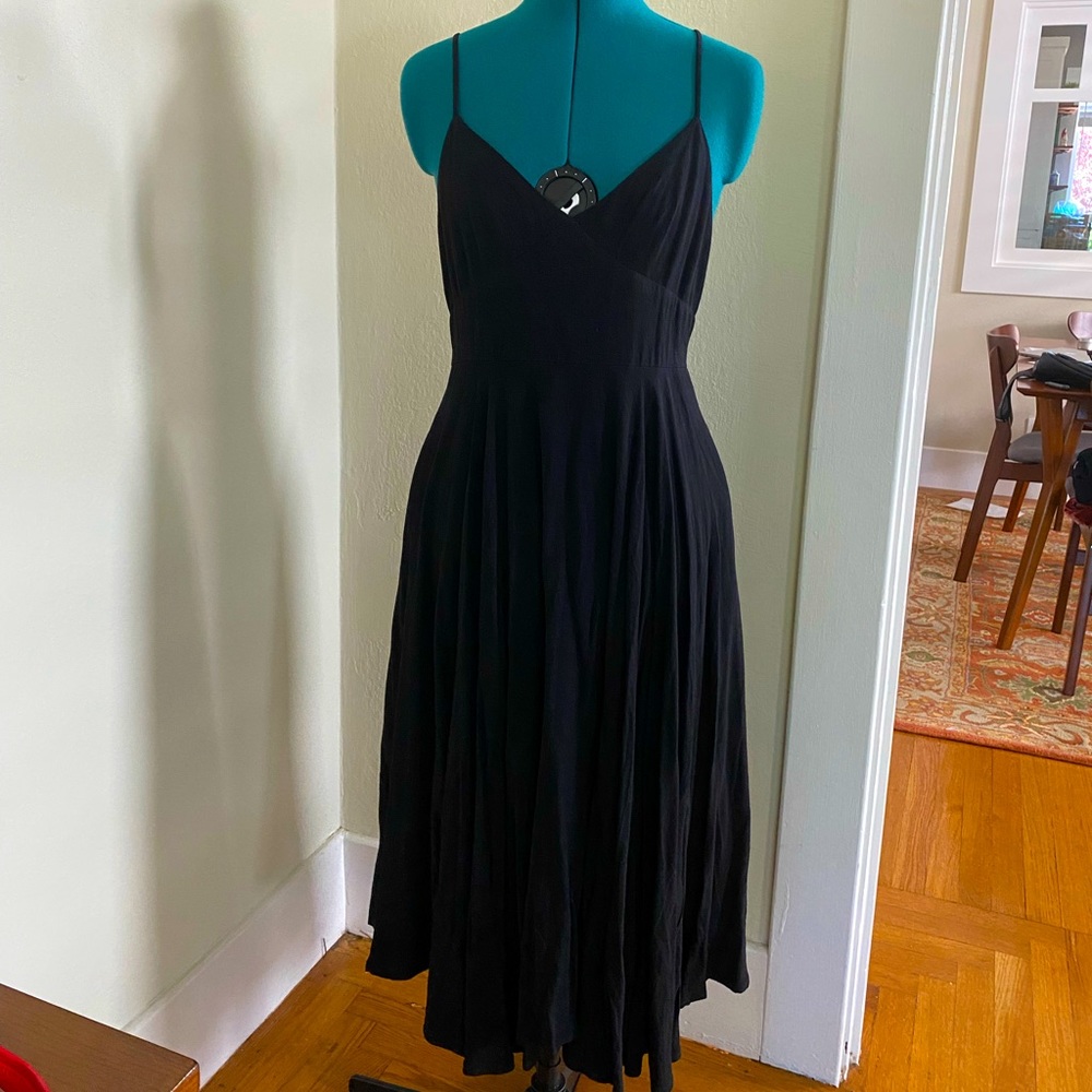 Black Linen Midi Sundress